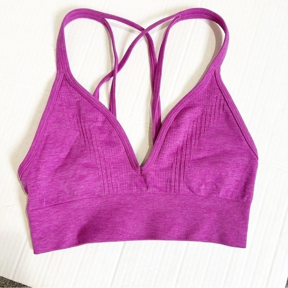 Lululemon Seamlessly Plunge Bra Size 4 Heathered Ultra Violet Purple - Picture 6 of 12